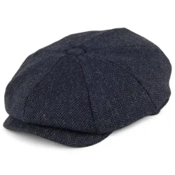 Cheap Casquette Gavroche en Tweed à Chevrons Country bleu marine Femme/Homme Casquettes Plates|Chapeaux Hiver