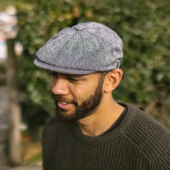 Shop Casquette Gavroche en Tweed Chiné noir JAXON & JAMES Femme Casquettes Plates|Casquettes Femme