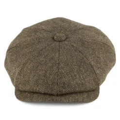 Online Casquette Gavroche en Tweed à Chevrons Country olive Femme/Homme Casquettes Plates|Chapeaux Hiver