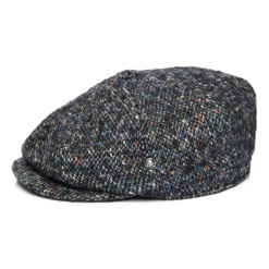 Best Sale Casquette Gavroche en Tweed du Donegal Chiné Calotte Profonde bleu marine-multi Femme/Homme Casquettes Plates|Chapeaux Hiver