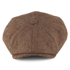 Hot Casquette Gavroche en Tweed à Chevrons Country marron Femme/Homme Casquettes Plates|Chapeaux Hiver