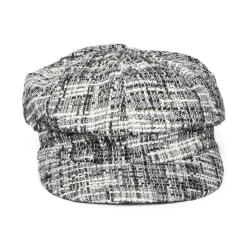New Casquette Gavroche en Tweed gris Femme Chapeaux Hiver|Casquettes Plates
