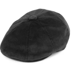 Cheap Casquette Gavroche en Velours Côtelé Hawker noir Femme Casquettes Plates|Casquettes Femme