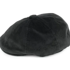 Cheap Casquette Gavroche en Velours Côtelé Hawker noir Femme Casquettes Plates|Casquettes Femme