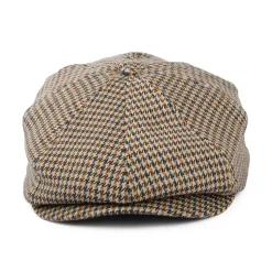Hot Casquette Gavroche Pied-de-Poule Brood sable-bleu clair Femme/Homme Casquettes Plates|Grandes Tailles