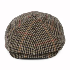 Cheap Casquette Gavroche Pied-de-Poule Brood olive-beige-noir Femme/Homme Casquettes Plates|Casquettes Plates