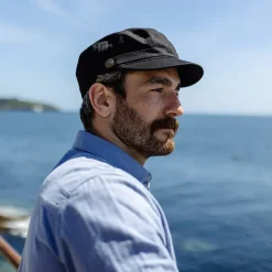 Store Casquette Militaire à Chevrons noir JAXON & JAMES Homme Casquettes Militaires|Casquettes Homme