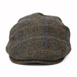 Online Casquette Plate à Carreaux et Chevrons Hooligan noir délavé-marron Femme/Homme Casquettes Plates|Grandes Tailles