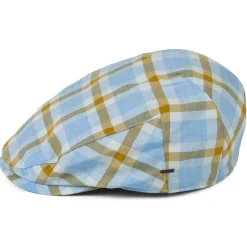 Shop Casquette Plate à Carreaux Helmer bleu clair Femme/Homme Casquettes Plates|Casquettes Plates