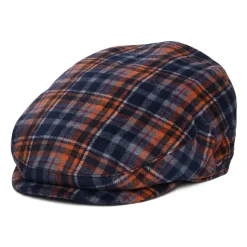 Hot Casquette Plate Avec Protège-Oreilles à Carreaux Wickes bleu marine-orange Femme/Homme Casquettes Plates|Chapeaux Hiver
