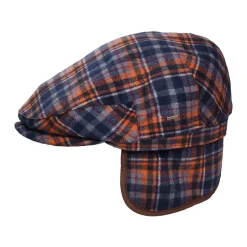 Hot Casquette Plate Avec Protège-Oreilles à Carreaux Wickes bleu marine-orange Femme/Homme Casquettes Plates|Chapeaux Hiver