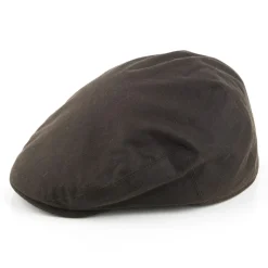 Outlet Casquette Plate en Coton Ciré olive Femme Casquettes Plates|Casquettes Femme