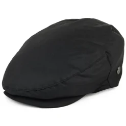 Fashion Casquette Plate en Coton Ciré British Millerain noir JAXON & JAMES Femme/Homme Chapeaux De Pluie|Casquettes Plates