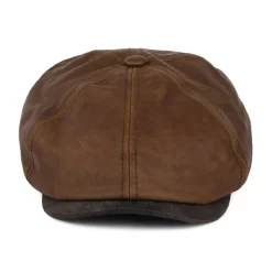Hot Casquette Plate en Cuir Fulton marron JAXON & JAMES Femme/Homme Casquettes Plates|Chapeaux Hiver