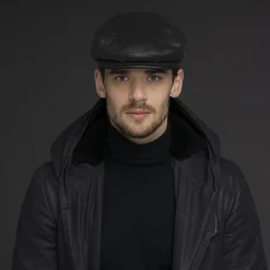 Best Sale Casquette Plate en Cuir Stockton noir Femme Casquettes Plates|Casquettes Femme