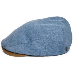 Best Sale Casquette Plate en Denim Délavé Hooligan bleu-marron Femme/Homme Casquettes Plates|Grandes Tailles