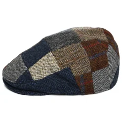 Clearance Casquette Plate en Harris Tweed Patch Cheshire multicolore Femme/Homme Casquettes Plates|Chapeaux Hiver