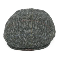 Shop Casquette Plate en Harris Tweed à carreaux et Chevrons Stornoway mélange de gris Femme Casquettes Plates|Casquettes Femme