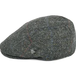 Shop Casquette Plate en Harris Tweed à carreaux et Chevrons Stornoway mélange de gris Femme Casquettes Plates|Casquettes Femme