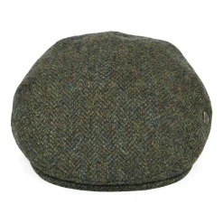 Cheap Casquette Plate en Harris Tweed à Chevrons Stornoway olive mélangé Femme Casquettes Plates|Casquettes Femme
