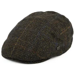 Hot Casquette Plate en Harris Tweed à Carreaux Stornoway olive et mix de couleurs Femme/Homme Casquettes Plates|Chapeaux Hiver