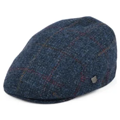 Store Casquette Plate en Harris Tweed à Carreaux Stornoway denim-multicolore Femme/Homme Casquettes Plates|Chapeaux Hiver