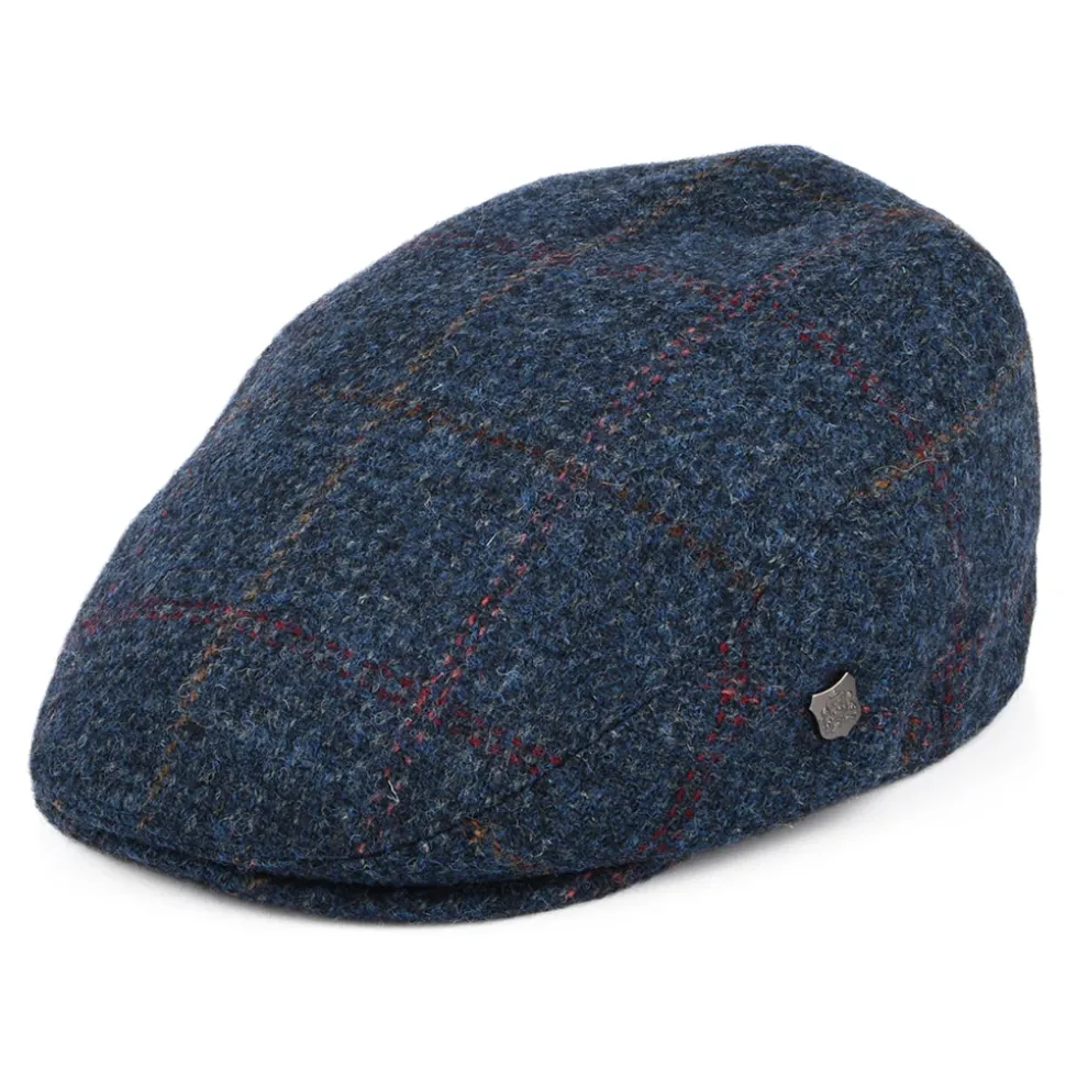 Store Casquette Plate en Harris Tweed à Carreaux Stornoway denim-multicolore Femme/Homme Casquettes Plates|Chapeaux Hiver