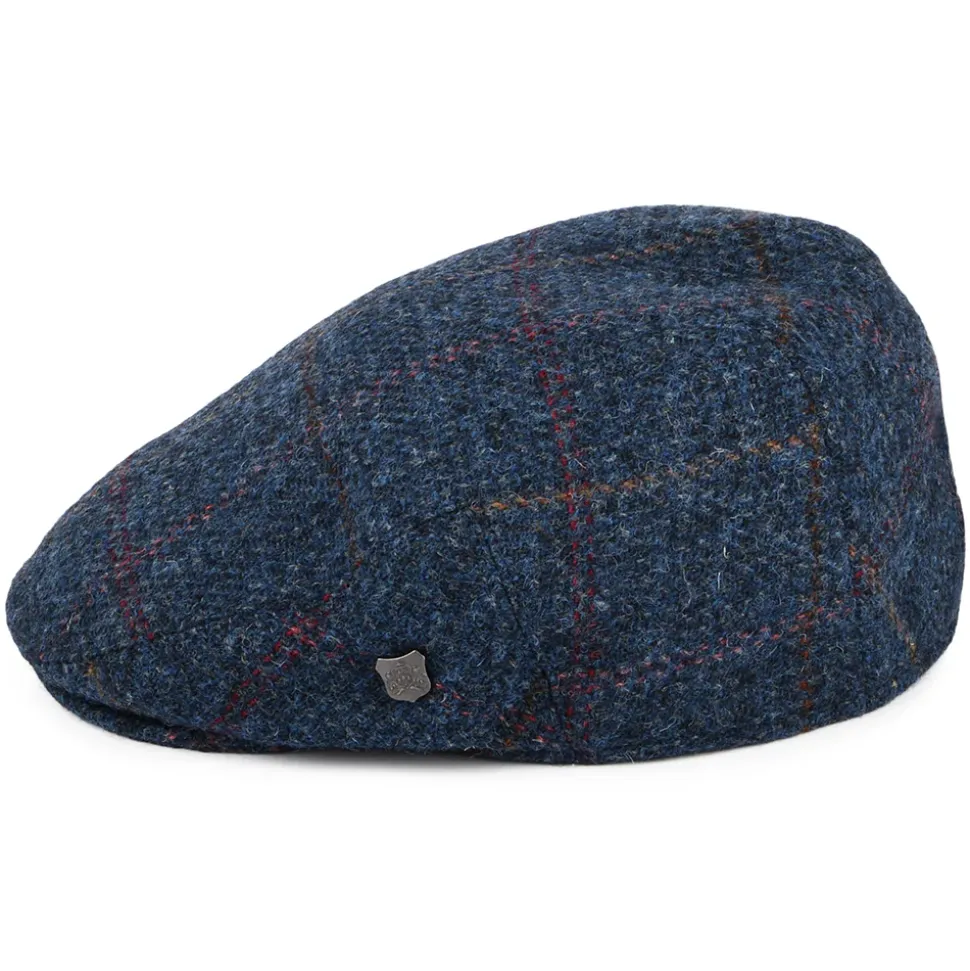 Store Casquette Plate en Harris Tweed à Carreaux Stornoway denim-multicolore Femme/Homme Casquettes Plates|Chapeaux Hiver