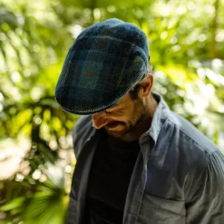 Fashion Casquette Plate en Harris Tweed Bay River bleu-bleu marine JAXON & JAMES Femme/Homme Casquettes Plates|Grandes Tailles