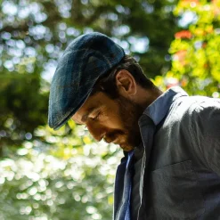 Fashion Casquette Plate en Harris Tweed Bay River bleu-bleu marine JAXON & JAMES Femme/Homme Casquettes Plates|Grandes Tailles