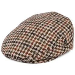 Discount Casquette Plate en Harris Tweed Pied-de-Poule crème-olive-marron Femme/Homme Casquettes Plates|Casquettes Plates