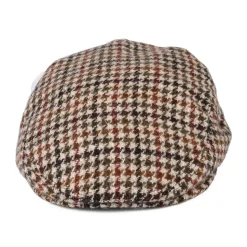 Discount Casquette Plate en Harris Tweed Pied-de-Poule crème-olive-marron Femme/Homme Casquettes Plates|Casquettes Plates