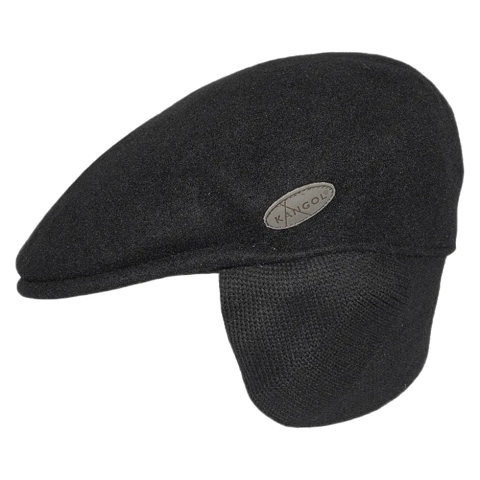 Hot Casquette Plate en Laine 504 avec Protège-Oreilles noir Femme Casquettes Plates|Casquettes Femme