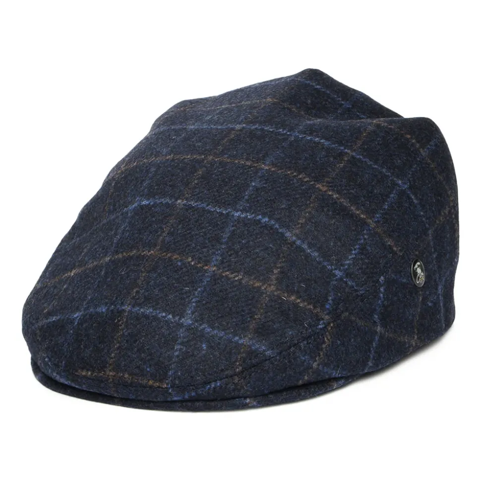 Cheap Casquette Plate en Laine Vierge à Carreaux bleu marine Femme/Homme Casquettes Plates|Chapeaux Hiver