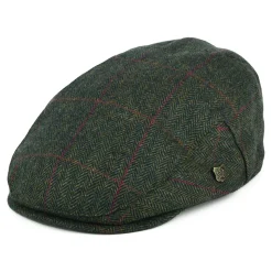Online Casquette Plate en Laine Britannique à Carreaux et Chevrons Cambridge olive foncé Femme/Homme Casquettes Plates|Chapeaux Hiver