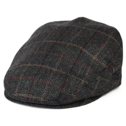 Flash Sale Casquette Plate en Laine et Cachemire à Carreaux et Chevrons gris Femme/Homme Casquettes Plates|Casquettes Plates