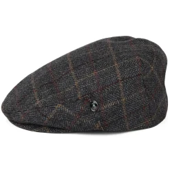 Flash Sale Casquette Plate en Laine et Cachemire à Carreaux et Chevrons gris Femme/Homme Casquettes Plates|Casquettes Plates