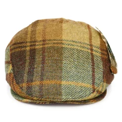 Sale Casquette Plate en Laine Britannique Tartan Plume moutarde-marron-vin Femme Chapeaux Hiver|Casquettes Plates