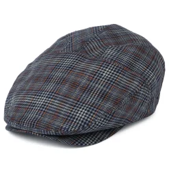 Outlet Casquette Plate en Lin à Carreaux Duch bleu-rouille Femme/Homme Casquettes Plates|Casquettes Plates