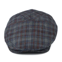 Outlet Casquette Plate en Lin à Carreaux Duch bleu-rouille Femme/Homme Casquettes Plates|Casquettes Plates