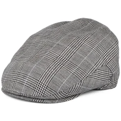 Store Casquette Plate en Lin et Laine Prince-de-Galles Ascot Camberley noir-blanc-bleu Femme/Homme Casquettes Plates|Casquettes Plates