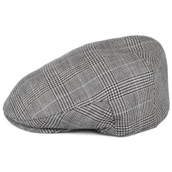 Store Casquette Plate en Lin et Laine Prince-de-Galles Ascot Camberley noir-blanc-bleu Femme/Homme Casquettes Plates|Casquettes Plates