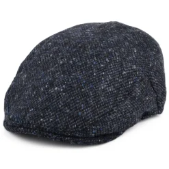 Clearance Casquette Plate en Tweed du Donegal Chiné Foyle bleu-noir JAXON & JAMES Femme/Homme Casquettes Plates|Chapeaux Hiver