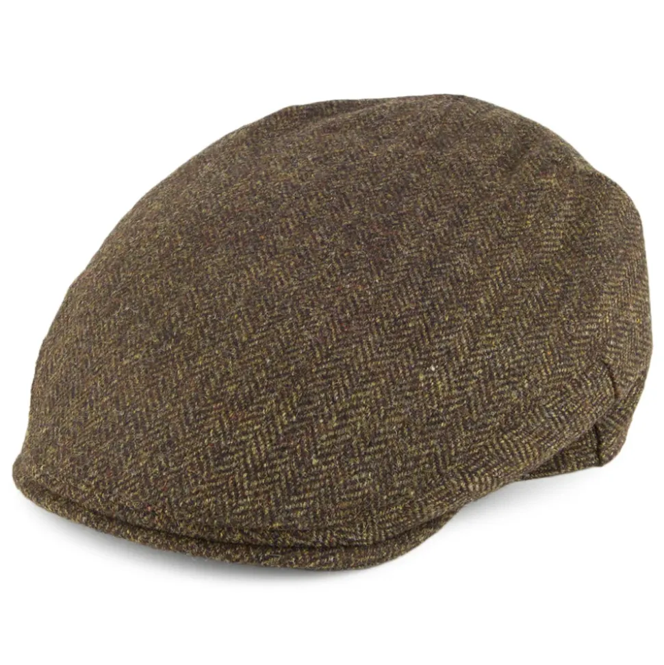 Sale Casquette Plate en Tweed à Chevrons Balmoral Country olive Femme Casquettes Plates|Casquettes Femme