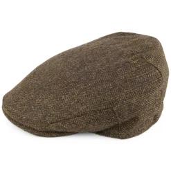 Sale Casquette Plate en Tweed à Chevrons Balmoral Country olive Femme Casquettes Plates|Casquettes Femme