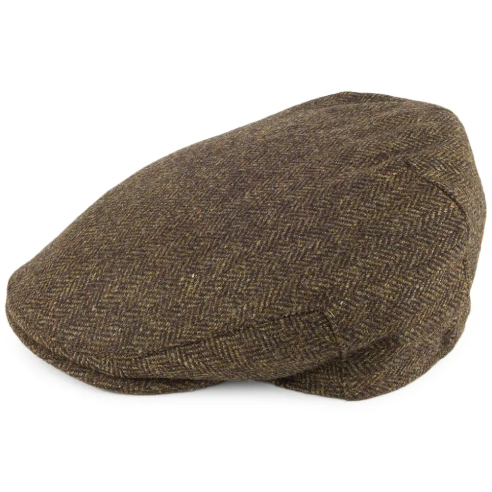 Sale Casquette Plate en Tweed à Chevrons Balmoral Country olive Femme Casquettes Plates|Casquettes Femme
