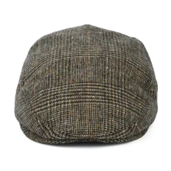Shop Casquette Plate en Tweed du Donegal Prince-de-Galles olive Femme/Homme Casquettes Plates|Casquettes Plates