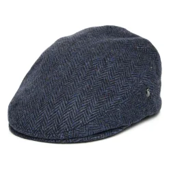 Discount Casquette Plate en Tweed du Donegal à Chevrons bleu marine Femme/Homme Casquettes Plates|Grandes Tailles