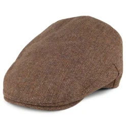 Clearance Casquette Plate en Tweed à Chevrons Balmoral Country olive-marron Femme Casquettes Plates|Casquettes Femme