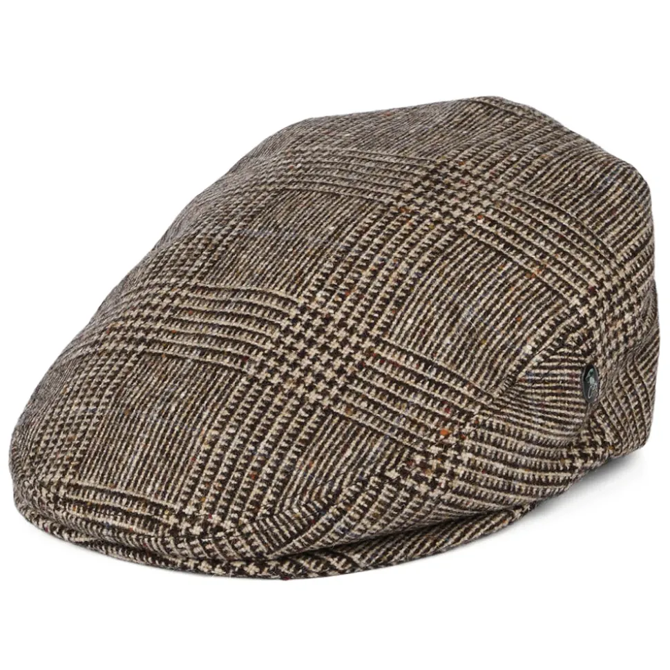 Shop Casquette Plate en Tweed du Donegal Prince-de-Galles marron Femme/Homme Casquettes Plates|Casquettes Plates
